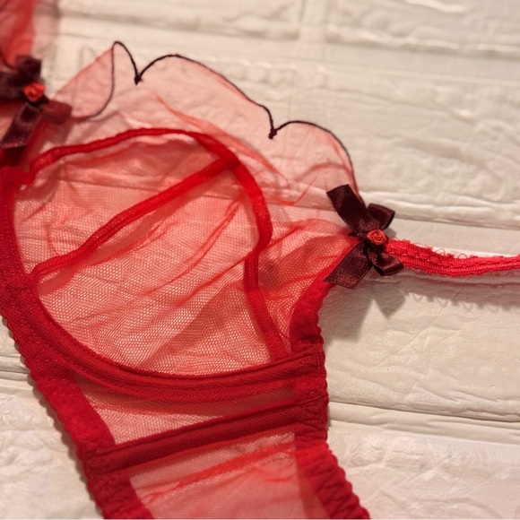 New Agent Provocateur Lorna Bra Color Red/Fire Size 34D - Picture 13 of 15